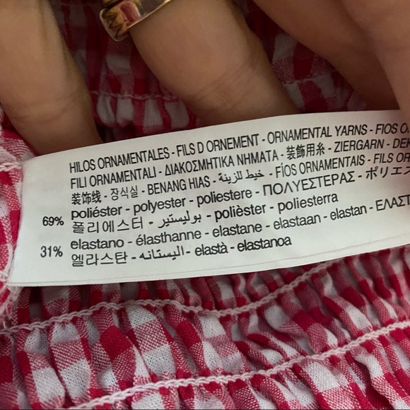 ZARA Stretchy Gingham Blouse NWT - Picture 6 of 7